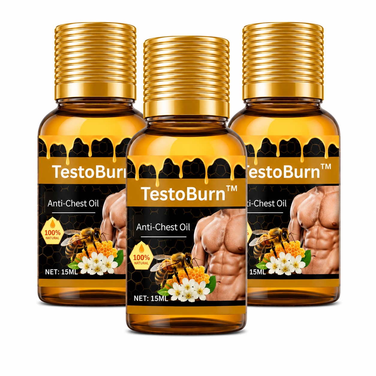TestoBurn™ Anti-Borstolie | Vermindert de Borst bij Mannen in 7 Dagen, Zonder Chirurgie!
