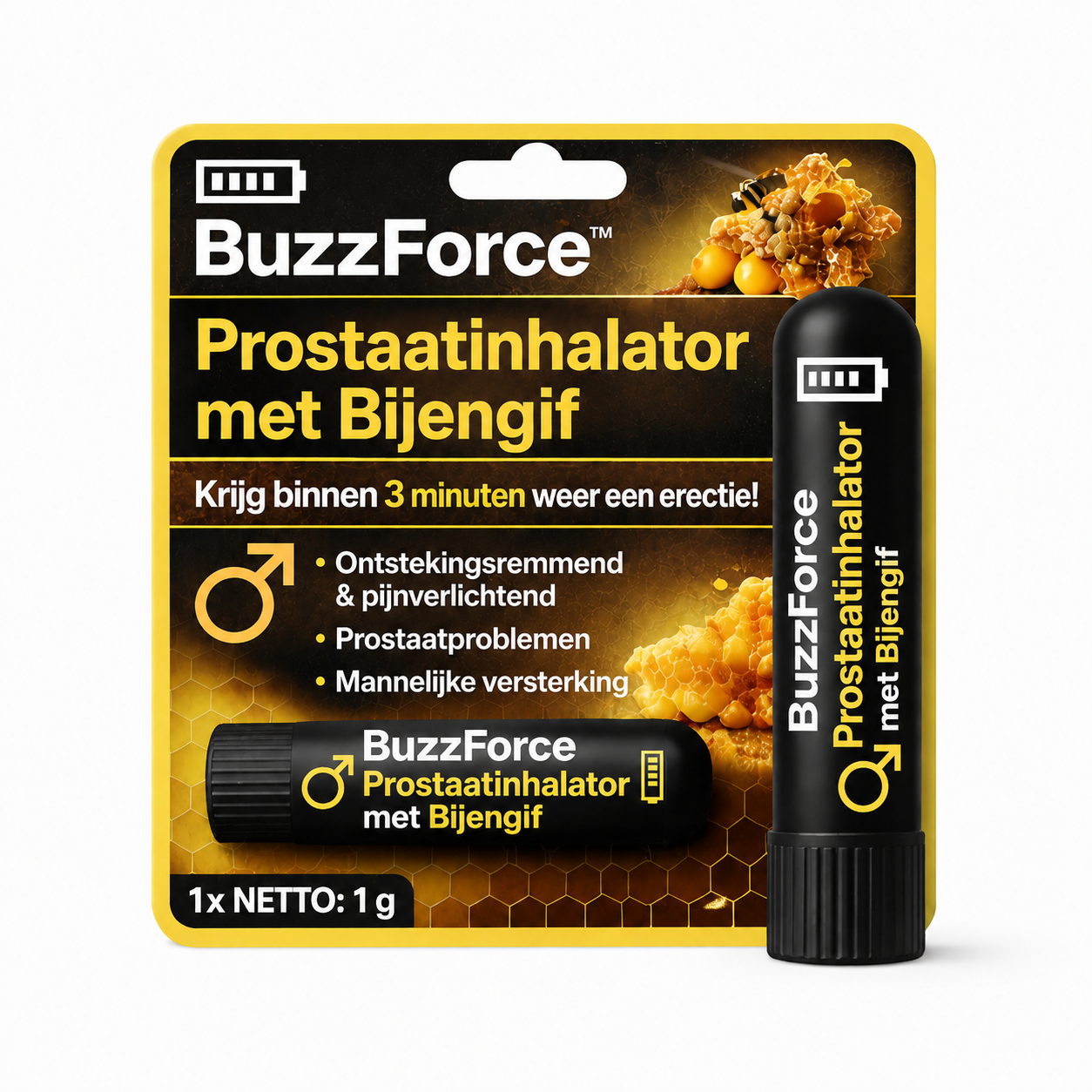 BuzzForce™ Prostaatinhalator met Bijengif | Krijg binnen 3 minuten weer een erectie!