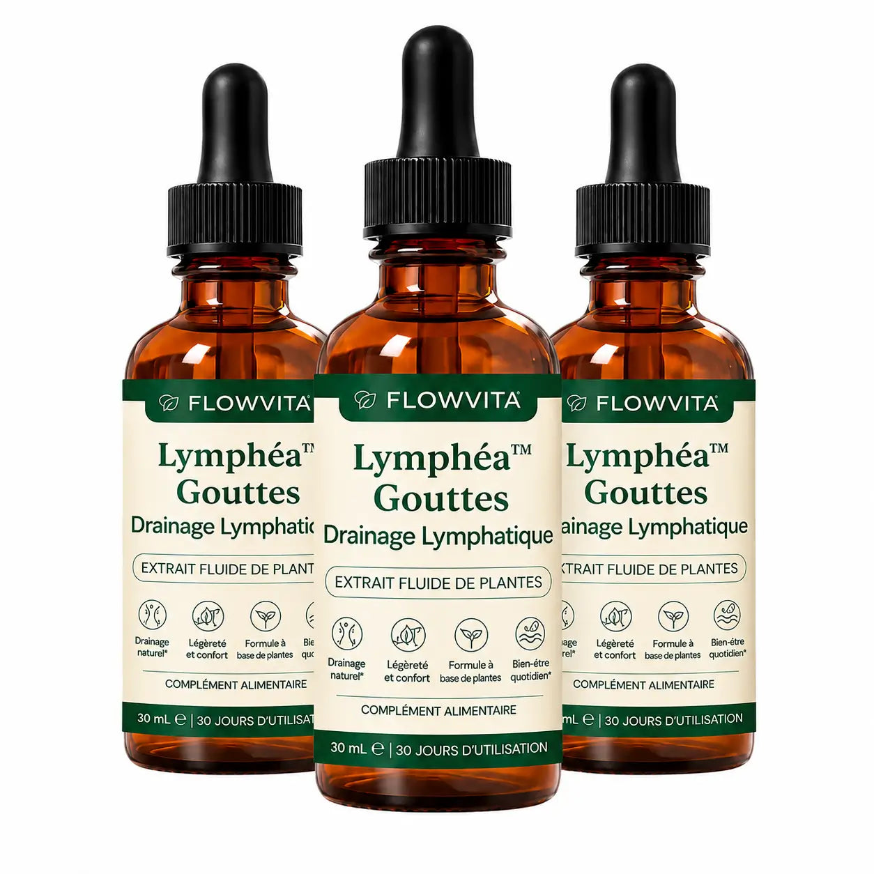 Lymphéa™ Gouttes Drainage Lymphatique | Éliminez gonflements et rétention d’eau en 16 jours !