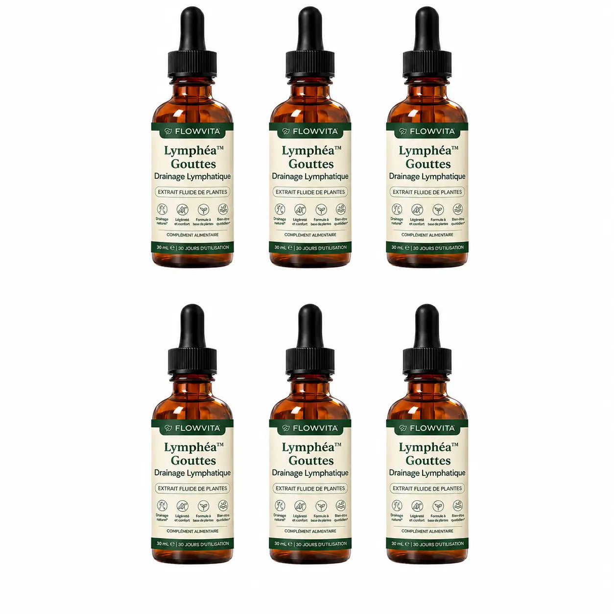 Lymphéa™ Gouttes Drainage Lymphatique | Éliminez gonflements et rétention d’eau en 16 jours !