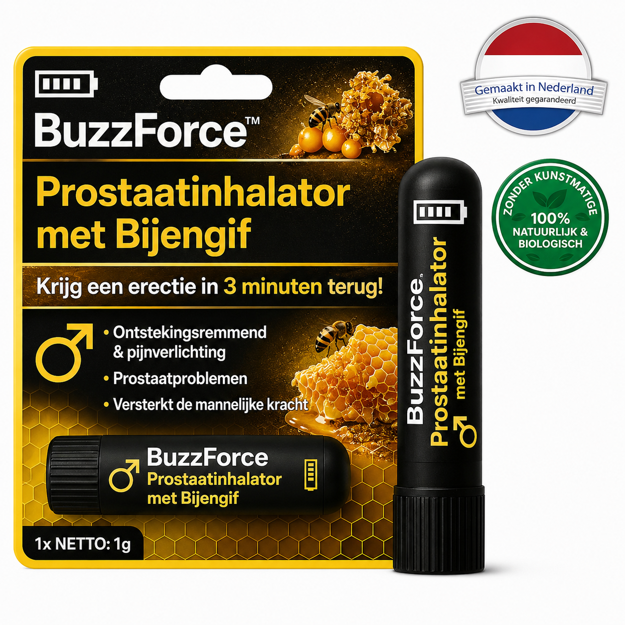 BuzzForce™ Prostaatinhalator met Bijengif | Krijg binnen 3 minuten weer een erectie!