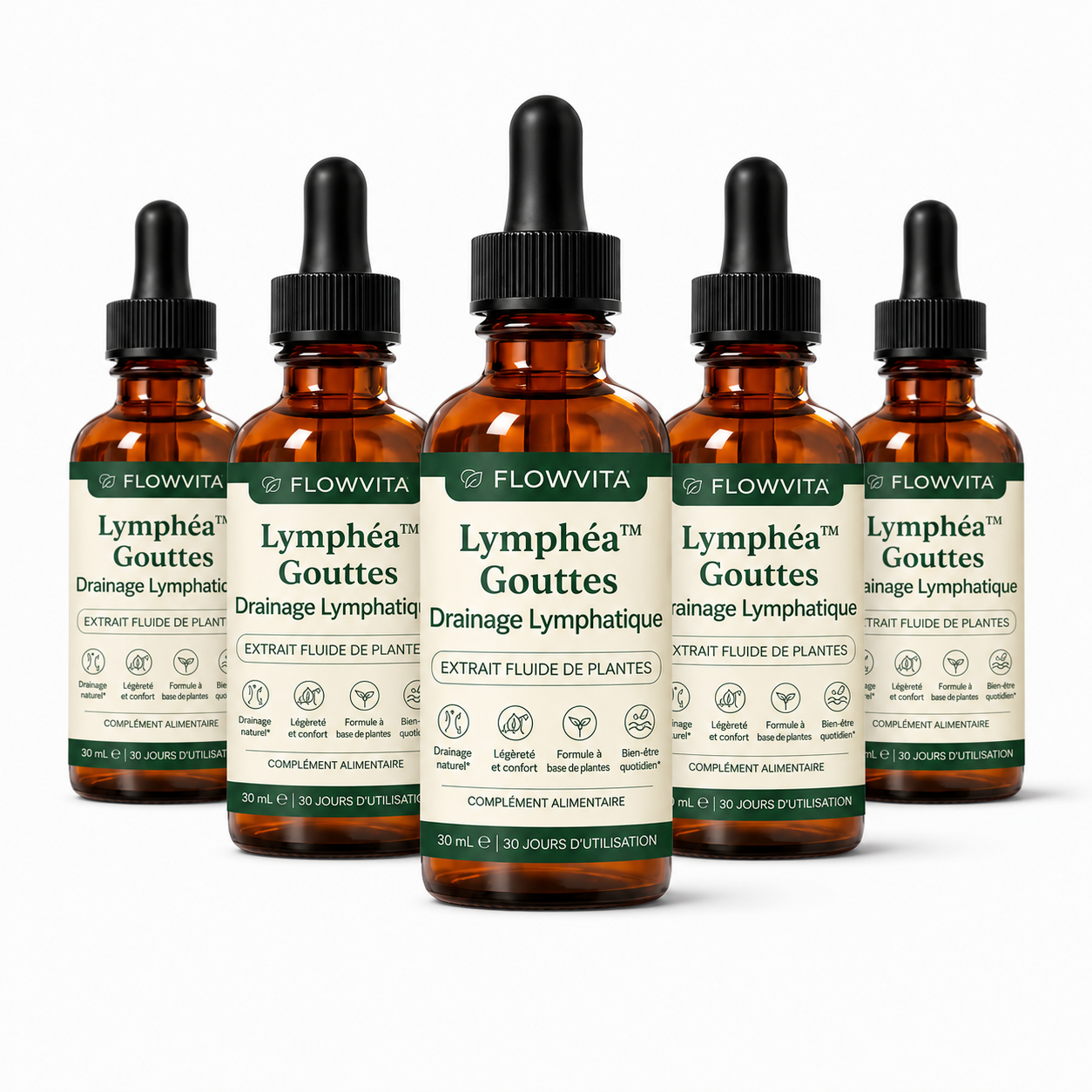 Lymphéa™ Gouttes Drainage Lymphatique | Éliminez gonflements et rétention d’eau en 16 jours !