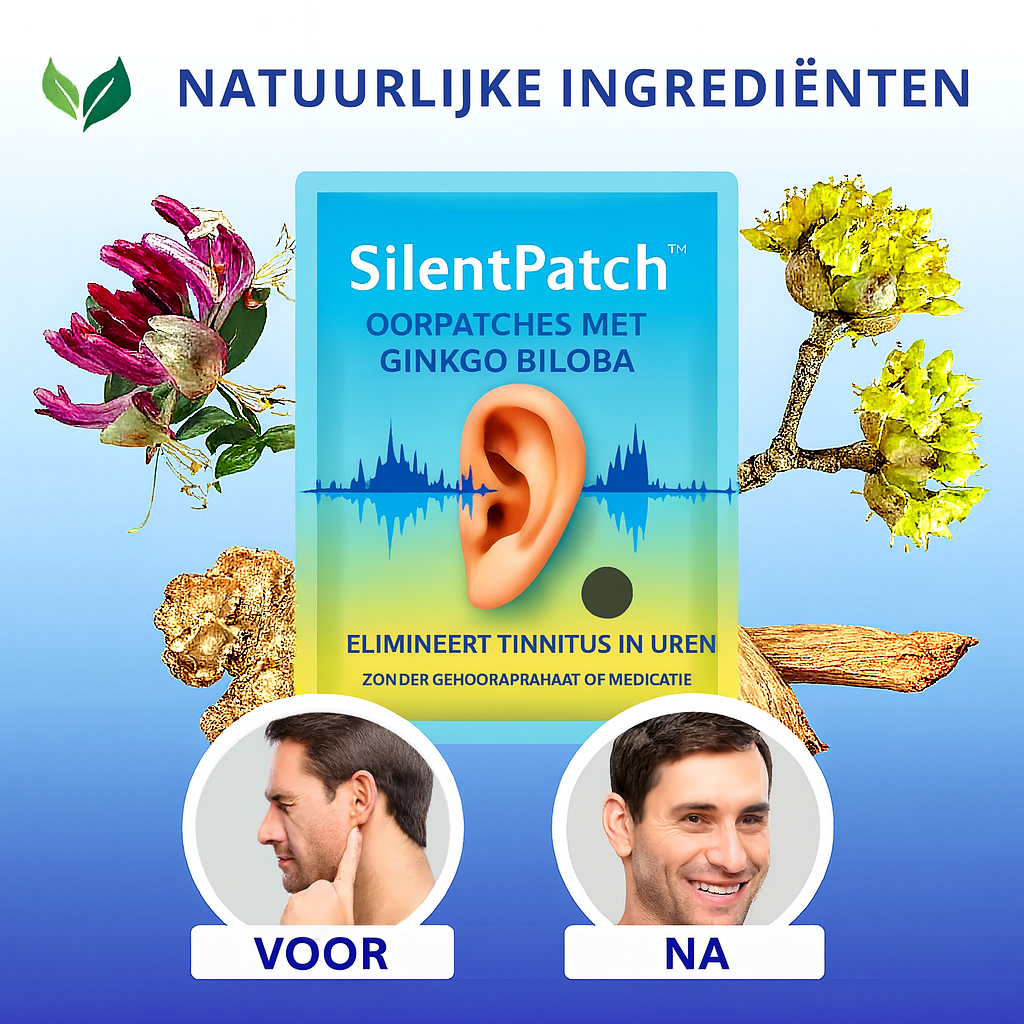 SilentPatch™ Oorpleisters met Ginkgo Biloba | Verwijdert oorsuizen in 7 uur – zonder medicatie of hoorapparaat!