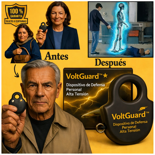 VoltGuard™ Dispositivo de Defensa Personal de Alta Tensión | ¡Neutraliza a cualquier agresor en 1 segundo, sin esfuerzo!