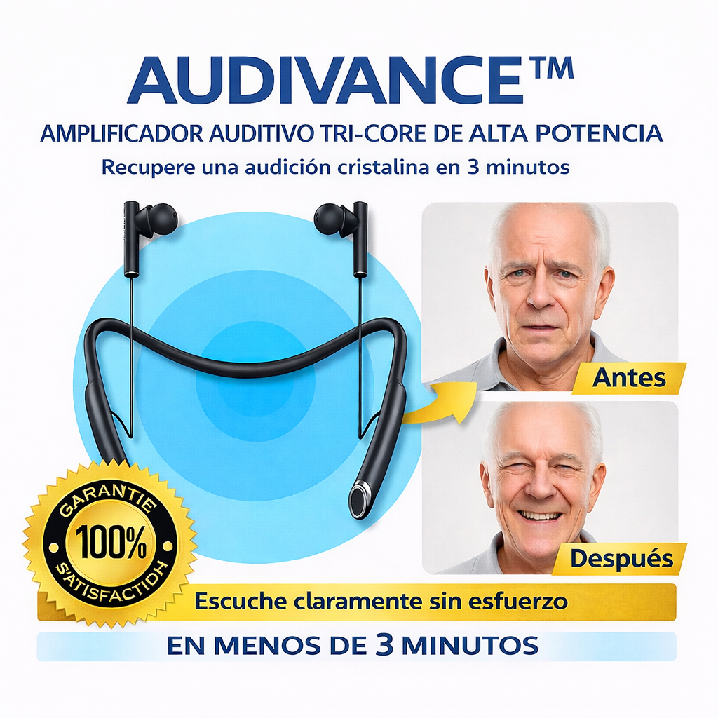 Audivance™ Amplificador Auditivo Tri-Core de Alta Potencia | ¡Recupere una audición clara y perfecta en 3 minutos!