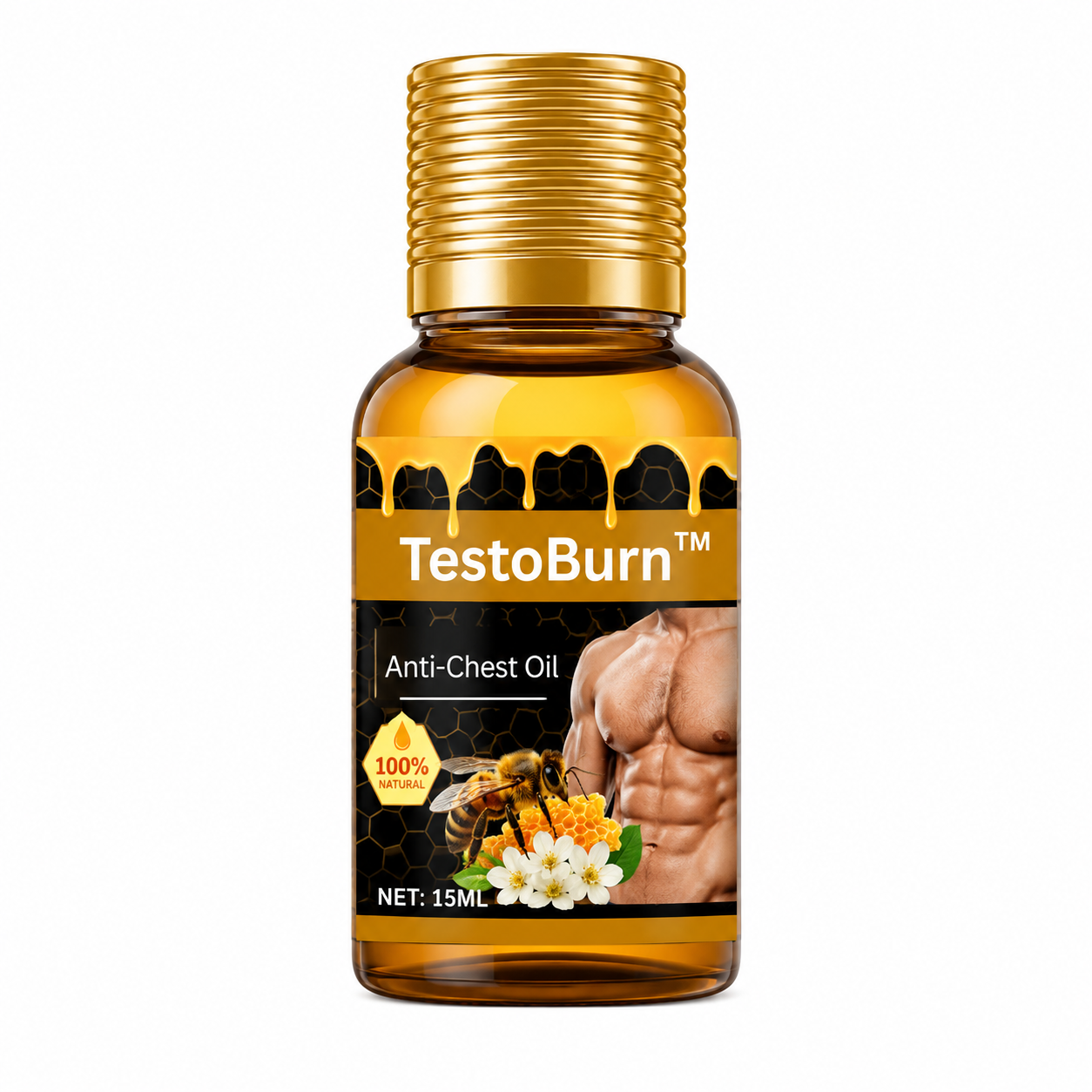 TestoBurn™ Anti-Borstolie | Vermindert de Borst bij Mannen in 7 Dagen, Zonder Chirurgie!