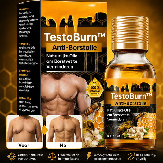 TestoBurn™ Anti-Borstolie | Vermindert de Borst bij Mannen in 7 Dagen, Zonder Chirurgie!